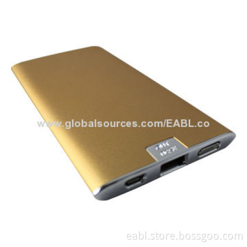 USB Portable Charger, 5,000mAh Capacity, Class-A Li-polymer Battery, Energy Efficiency